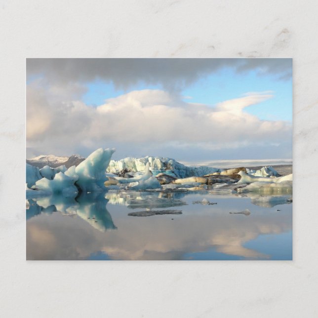 Jokulsarlon Eisberg Seebeckspiegelung nach Karte (Vorderseite)