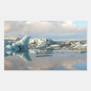 Jokulsarlon Eisbergsee-Rechteckaufkleber Rechteckiger Aufkleber