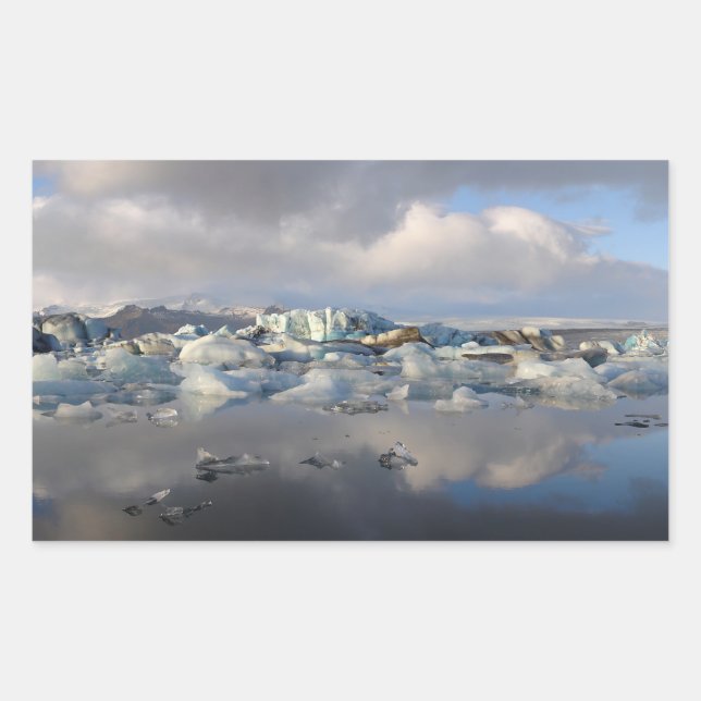 Jokulsarlon Gletschersee Island Rechteckaufkleber Rechteckiger Aufkleber (Vorderseite)