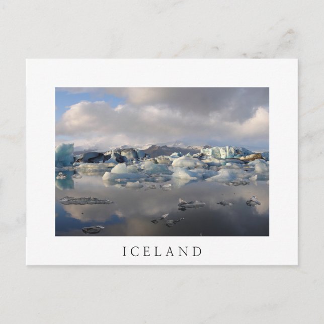Jokulsarlon Gletschersee, Island, weiße Postkarte (Vorderseite)