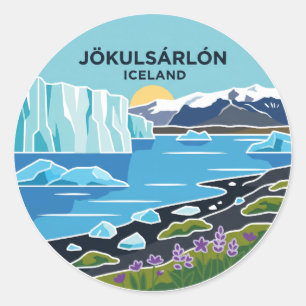 Jökulsárlón Island Runder Aufkleber