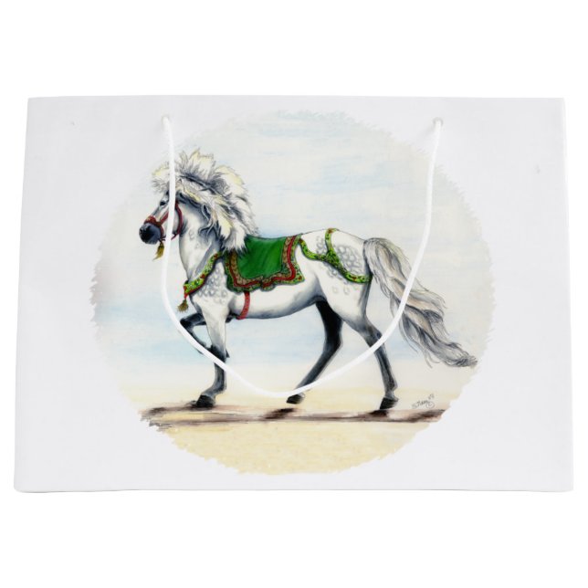 Jol Christmas Icelandic Horse Große Geschenktüte (Vorderseite)