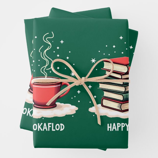 Jolabokaflod - Island Book Flood Geschenkpapier Set (Beispiel)