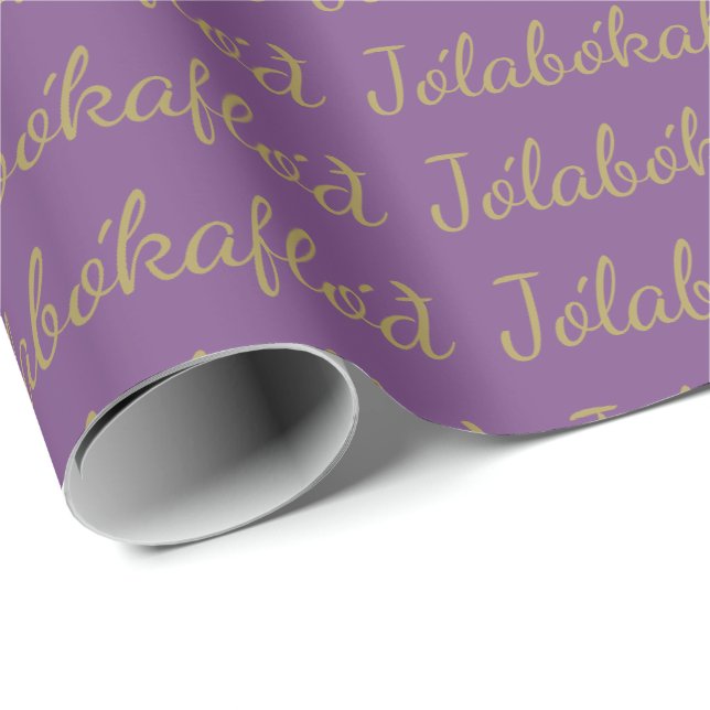 Jólabókaflóð Lila Weihnachtsbuch Hochwasser Geschenkpapier (Rolleneckpunkt)