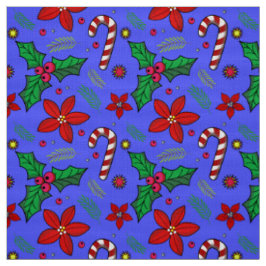 JolChristmas Poinsettia Holly Candy Cane Stoff