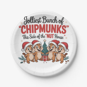 Jolest Bunch von Chipmunks Funny Rodents Xmas Pappteller