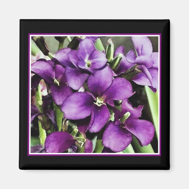 joli aimant de fleur violette (Devant)