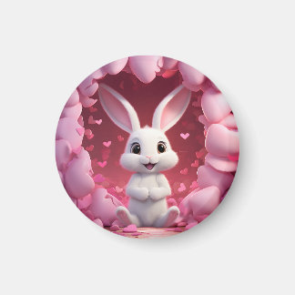 Joli aimant de lapin de la Saint-Valentin 