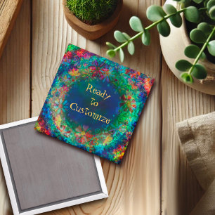 Joli aimant Floral Personnalisé Blue Inspirivity