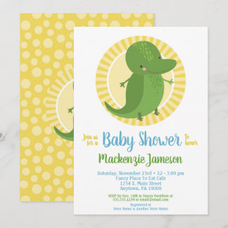 Joli Alligator Croc Baby shower neutre Invitation