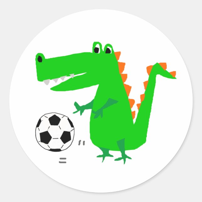 Joli Alligator Jouer Sticker Sticker Cartoon (Devant)