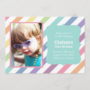Joli arc-en-ciel Invitations de fête d'anniversair