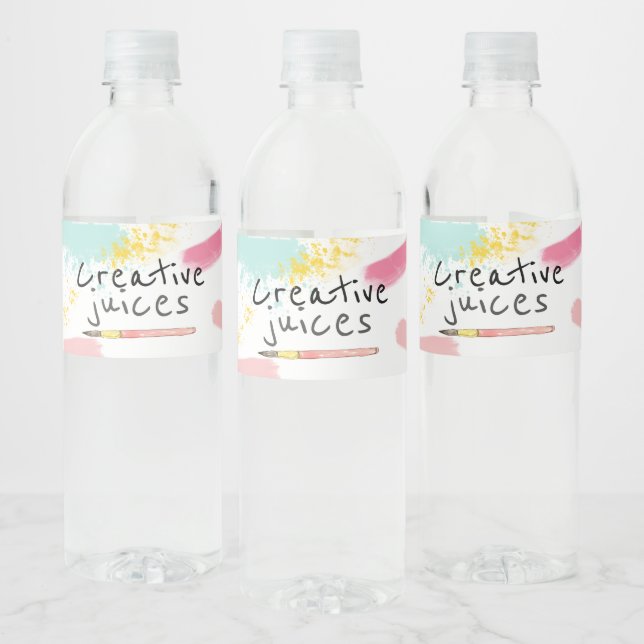 Joli art peinture fête bouteille d'eau étiquette (Bouteilles)