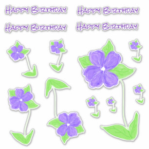 Joli autocollant à fleurs violettes