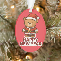 Joli autocollant de l'ours en peluche Santa pour l