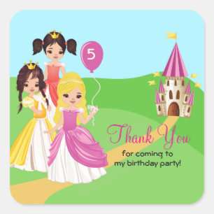 Joli autocollant de Merci de princesse Girls