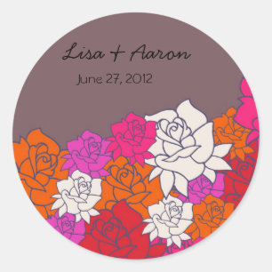 Joli autocollant Mariage Rose-5