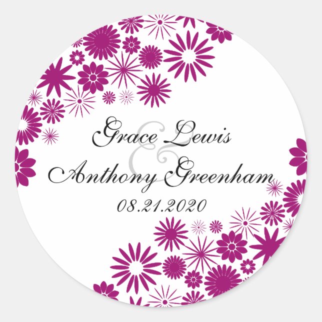 Joli Autocollants Fuchsia Florals (Devant)