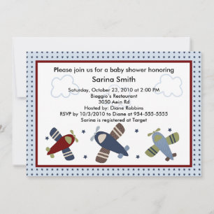 Joli avion Baby Shower Invitations