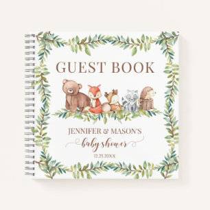 Joli baby shower bois livre d'or carnet cadeau