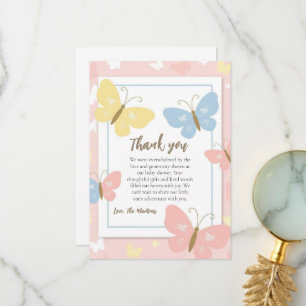 Joli baby shower papillon mignon merci cartes