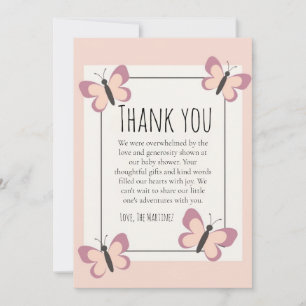 Joli baby shower papillon mignon merci cartes