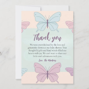 Joli baby shower papillon mignon merci cartes