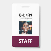 Joli Badge de Personnel Nom Photo Étagette de l'Em