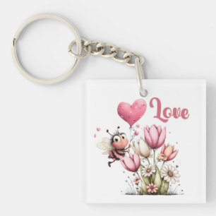 Joli ballon en forme de coeur d'amour d'abeille Fl