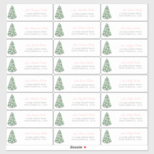 Joli Baubles Roses Étiquettes de adresse de Holida