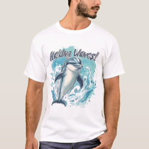 Joli bébé Dolphin T-shirt Design, Anim Océan Rétro