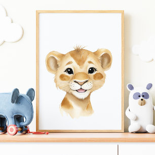 Joli bébé lion Safari Art mural pour la nurserie