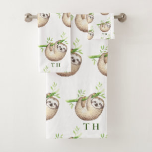 Joli bébé Sloth Boy Baby shower Monogramme