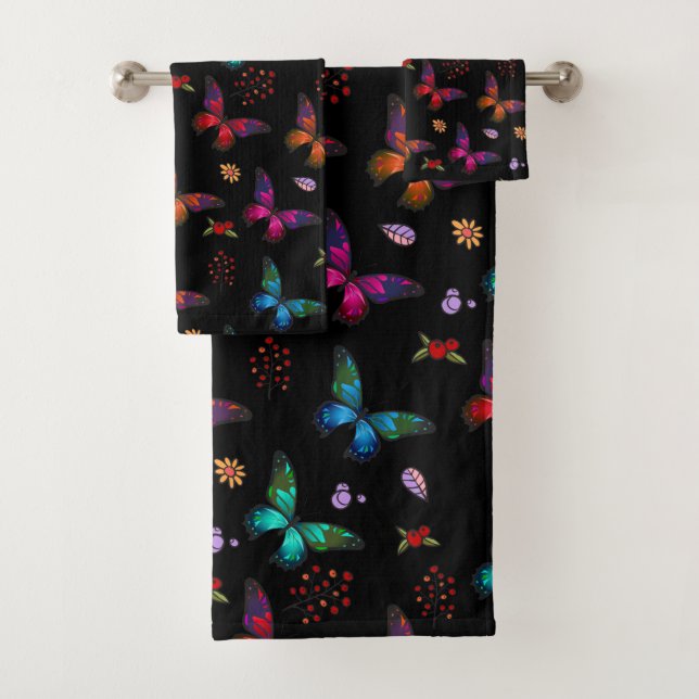 Joli bijou Tone Papillons sur Noir (En situation)