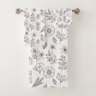 Joli Blanc Noir Floral Botanique