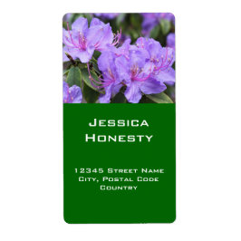 joli bleu azalea fleurs étiquette de adresse