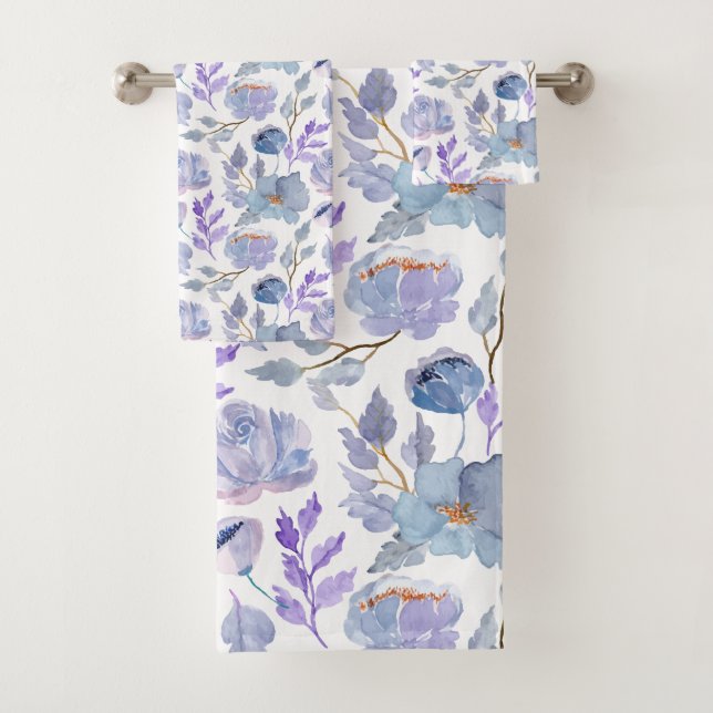 Joli bleu bleu Lilac Aquarelle Motif (En situation)