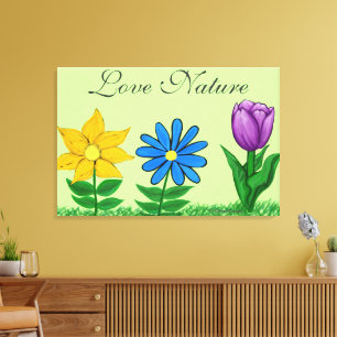 Joli Bleu Jaune Violet Toile de Jardin Floral