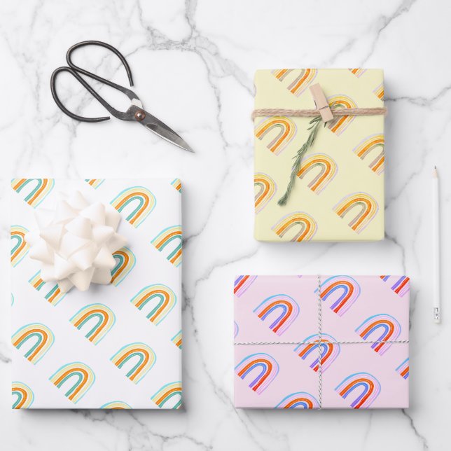 Joli boho arc-en-ciel dessin Enveloppement Feuille (Recto)