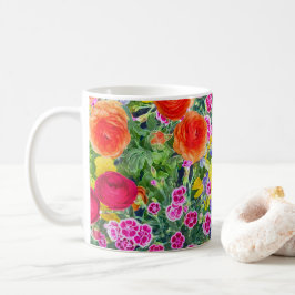 Joli boho printemps floral coloré tasse de café co