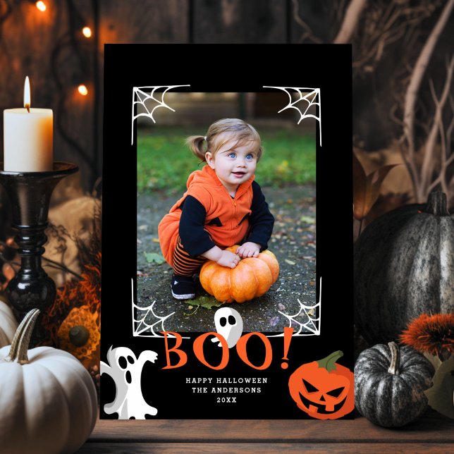 Joli Boo ! Carte de vacances photo Halloween (Créateur téléchargé)