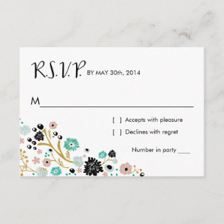 Joli Bouquet Floral | Carte de réponse R S V P