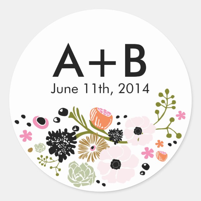 Joli Bouquet Mariage floral Sticker (Devant)