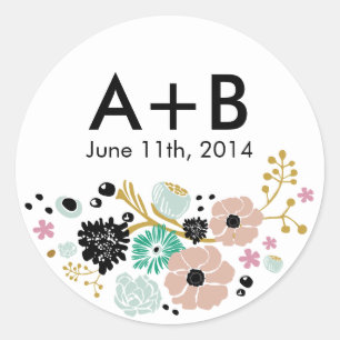 Joli Bouquet Mariage floral Sticker Blush