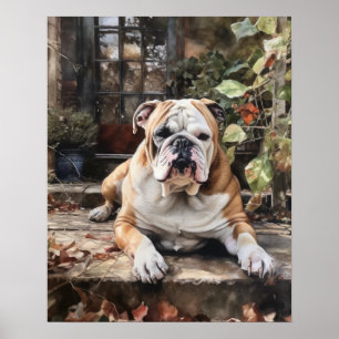 Joli Bulldog Art Imprimer Poster