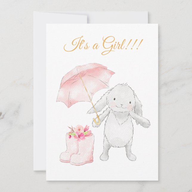 *~* Joli Bunny Pignon Ombrella Shower Invitation (Devant)