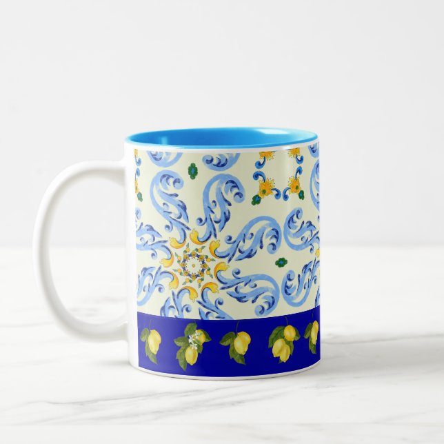 Joli café méditerranéen coloré Mug (Gauche)