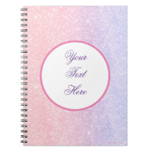Joli cahier à paillettes personnalisé au nom