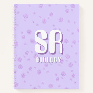 Joli cahier violet avec initiales 