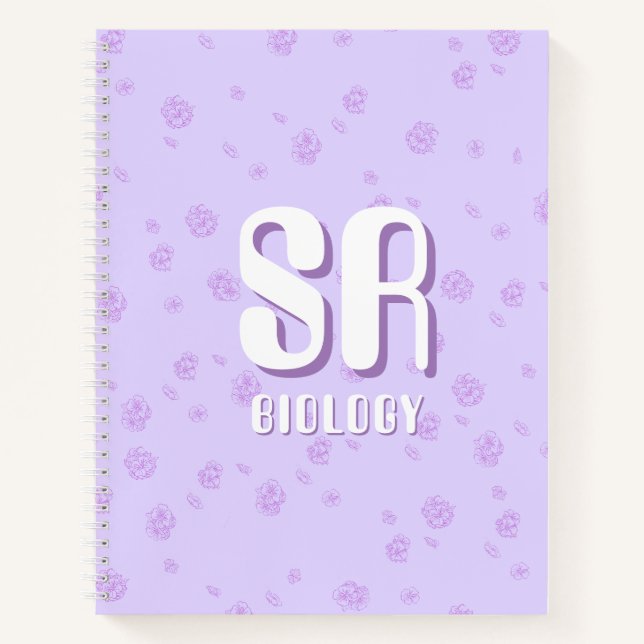 Joli cahier violet avec initiales  (Devant)